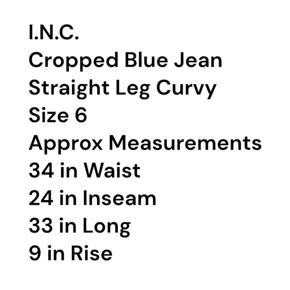 INC Jeans Women's 6 Crop Straight Leg Curvy Fit Mid Rise Double Button - Picture 6 of 10